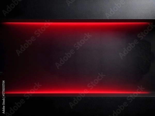 Obraz Abstract dark textured background with glowing red horizontal light strips