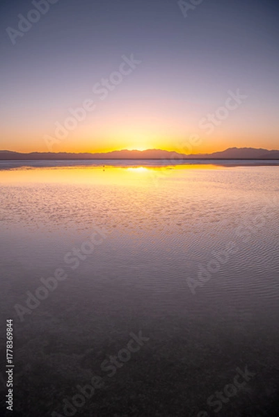 Fototapeta Chaka Salt Lake, the Salt Lake like a mirror, it's also called sky mirror, copy space for text