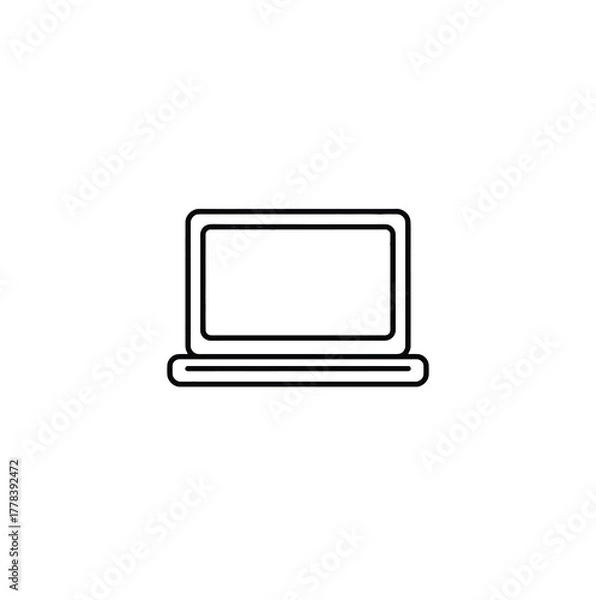 Fototapeta Sleek Laptop Illustration Featuring a Modern Design and Clean Lines Ideal for Technology Product Visuals Business Presentations and Educational Materials with a Focus on Simplicity and Clarity