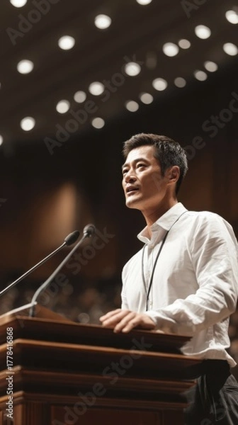 Fototapeta University Professor Teaching Students in Academic Seminar