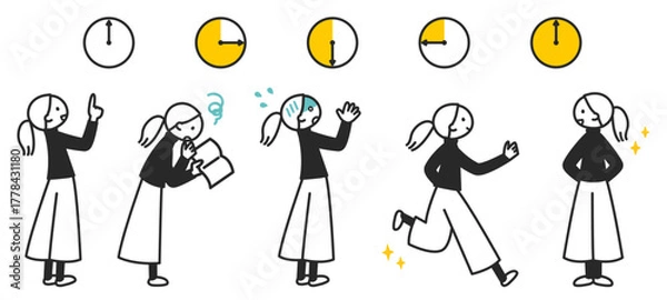 Obraz 時間配分どおりにタスクを達成した女性