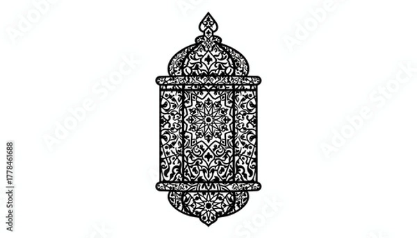 Fototapeta Intricate ornate arabic lantern design with islamic patterns
