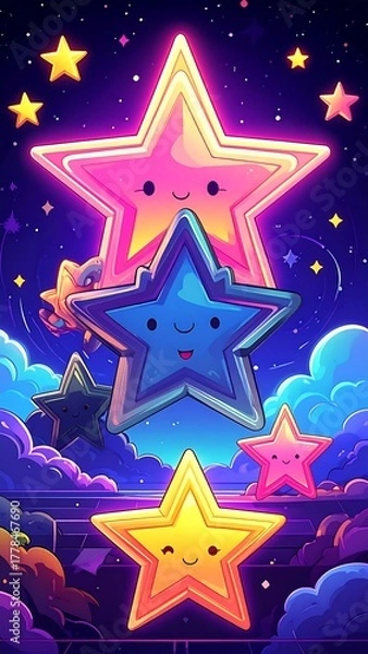 Fototapeta Cute Star Stack