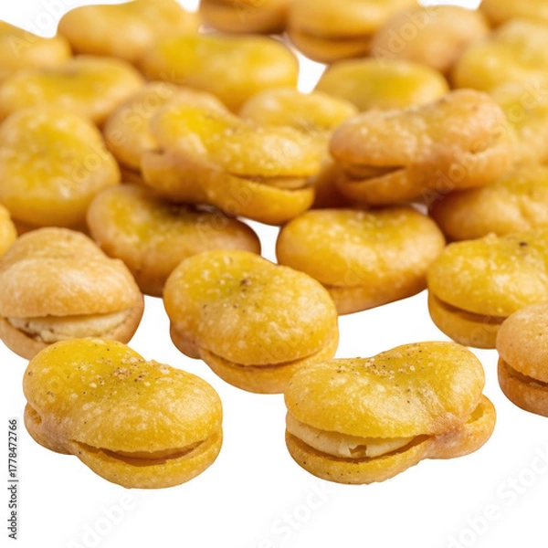 Fototapeta Pile of roasted fava beans isolated on transparent background