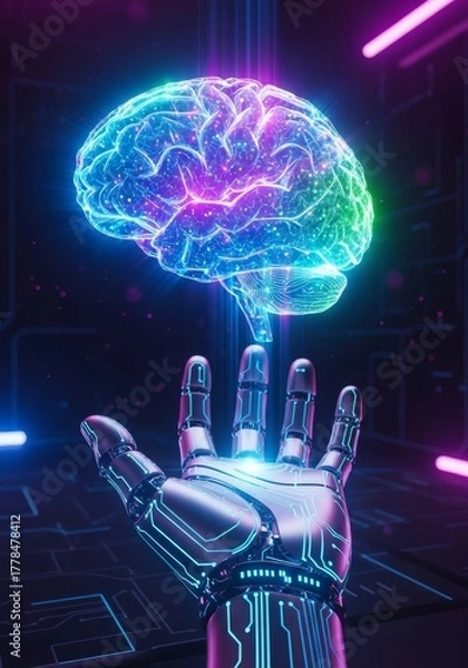 Obraz Digital future businessman hand holding cloud computing concept for global network connection and software development technology