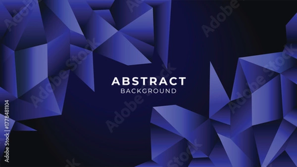 Fototapeta Modern Dark Blue and Indigo Polygonal Abstract Background Vector Illustration with Dynamic Geometric 3D Effect for Corporate Business Presentation and Website Design