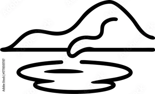 Fototapeta Serene Landscape with Flowing Water and Rolling Hills