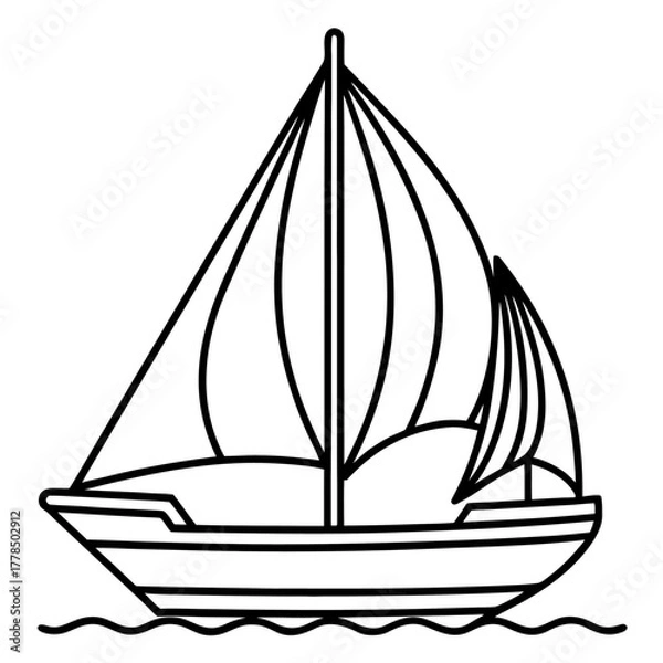 Obraz A Traditional Sailing Vessel Navigating Open Waters Under Full Sail