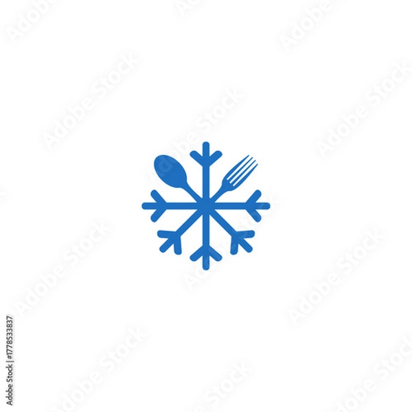 Fototapeta Spoon Fork Winter Restaurant Logo Design