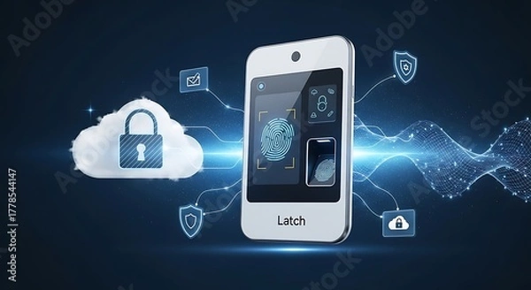 Obraz Biometric Fingerprint Security and Cloud Data Protection