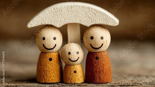 Fototapeta Conceptual Representation of Family Protection and Security