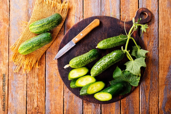 Obraz sliced cucumbers