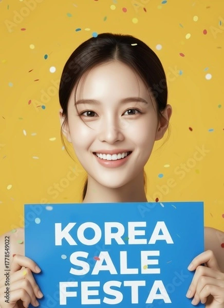 Obraz 한국 쇼핑 및 선물 세일 콘셉트