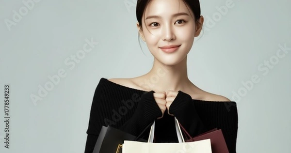 Obraz 한국 쇼핑 및 선물 세일 콘셉트