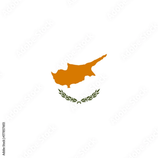 Fototapeta Square flag of Cyprus with rounded corners isolated on a transparent background. Perfect for educational materials, travel content, and national representation design projects