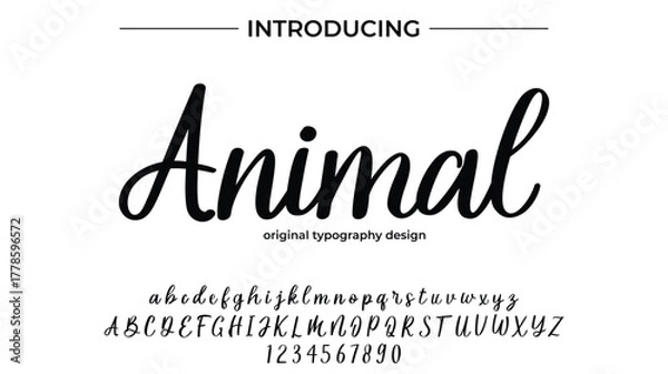 Fototapeta Animal - Elegant Script Font for Smooth Handwritten Design and Creative Typography