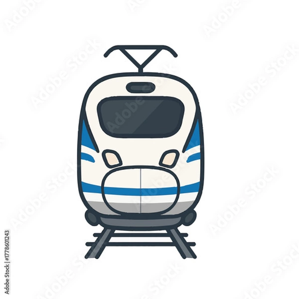 Obraz electric train front view vector