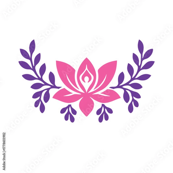 Obraz lotus wisteria flower yoga logo vector