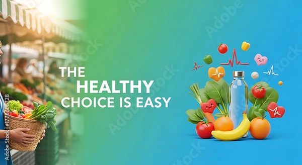 Obraz The healthy choice is easy with fresh produce and a balanced diet