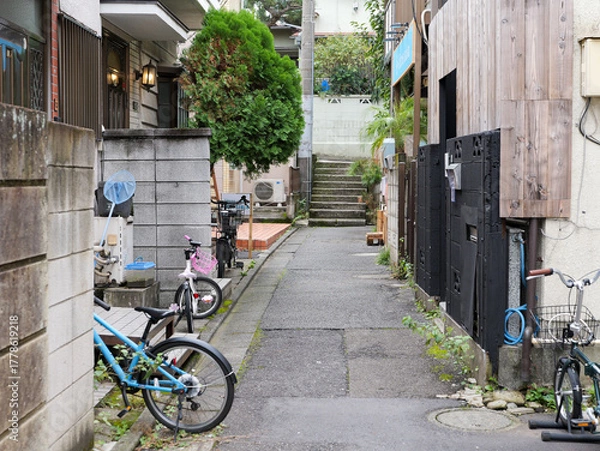 Obraz 池尻大橋の路地裏の情景