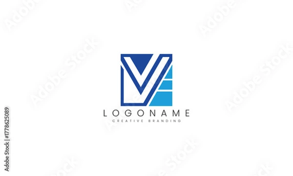 Fototapeta Minimalist V Logo for Branding and Identity.