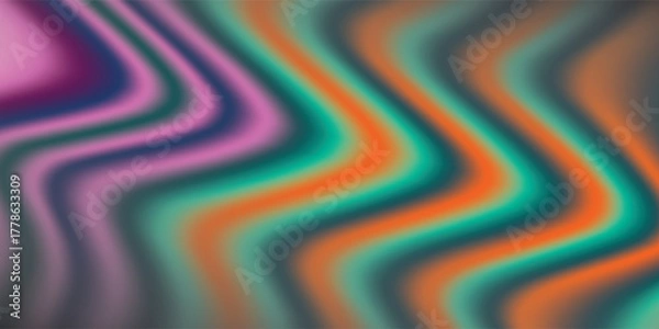 Fototapeta Abstract Wavy Gradient Background with Pink Teal and Orange Hues.