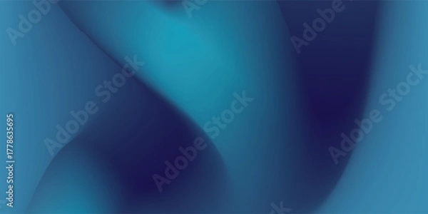 Fototapeta Abstract Blue Gradient with Smooth Curves and Fluid Forms.