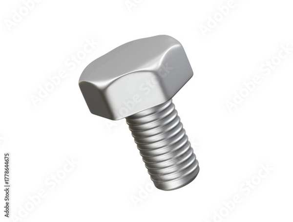 Fototapeta Metallic Hex Head Bolt icon 3d rendering illustration