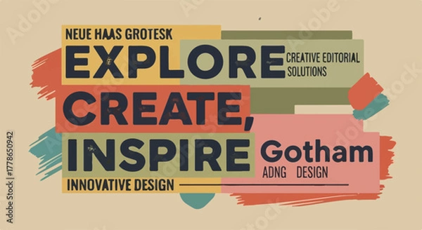 Fototapeta Inspiring words for creative exploration and innovation in design