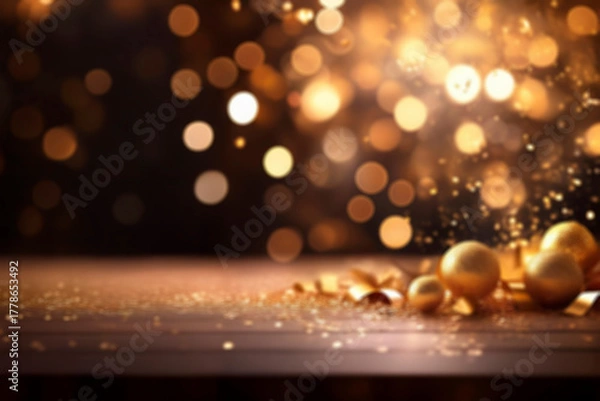 Fototapeta Defocused abstract lights glitter sparkleblurred background. Bokeh background.