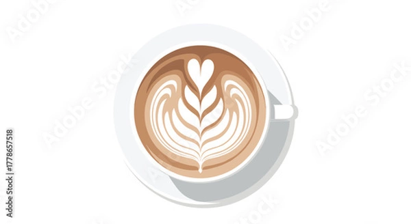 Fototapeta Beautifully crafted latte art perfect for blog posts, menus, and social media marketing campaigns craving a caffeine kick