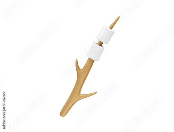 Obraz Marshmallows on a Roasting Stick 3d icon illustration