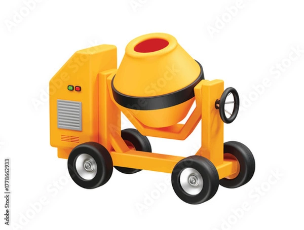 Fototapeta Cement Mixer icon 3d rendering illustration