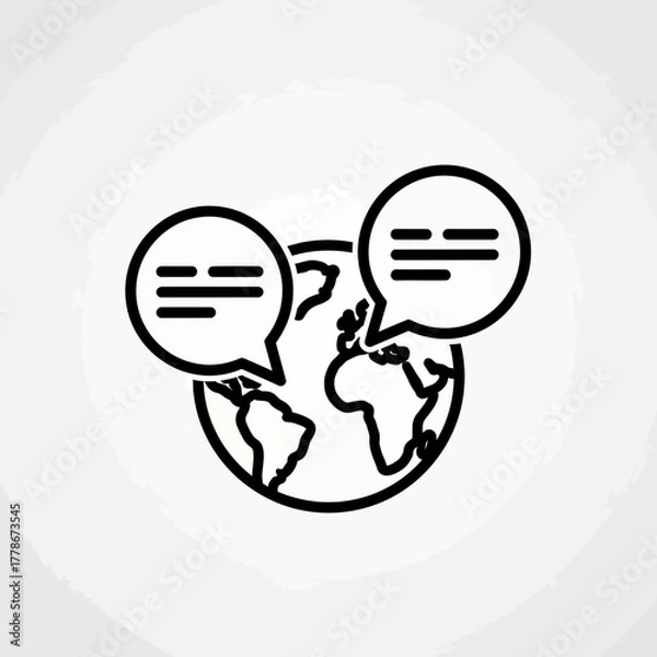 Obraz Vector illustration of worldwide communication concept with speech bubbles
