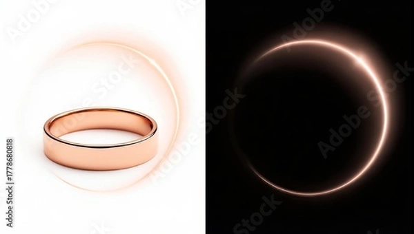 Obraz Futuristic light circle glow and electric shine modern round effect