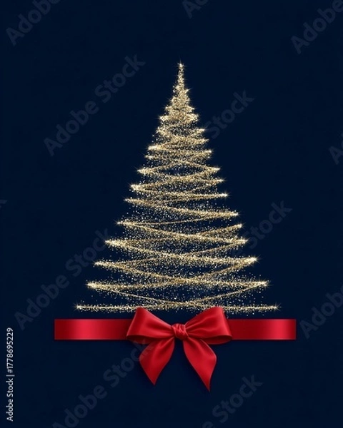 Fototapeta 금빛 크리스마스 트리