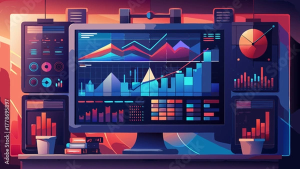 Obraz stock market chart