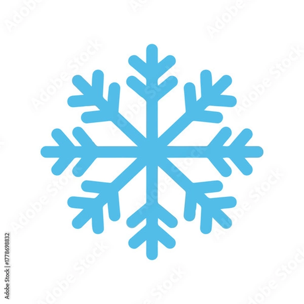 Fototapeta Geometric snowflake icon winter season cold weather frost symbol graphic design element isolated on white background