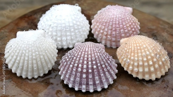 Obraz of layered popsicles in red blue and white colors melting under warm sunlight