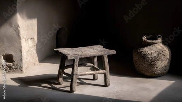 Fototapeta table with visible tool marks and natural imperfections creating authentic charm