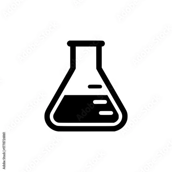 Obraz Experiment in progress conical flask with liquid