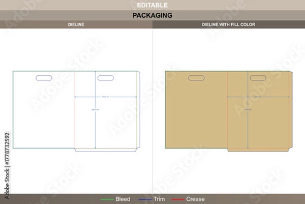 Obraz Custom dimensions envelopes folders dieline structured with vector control refining printing clarity packaging structure die line shaping ensures flap symmetry and enclosure