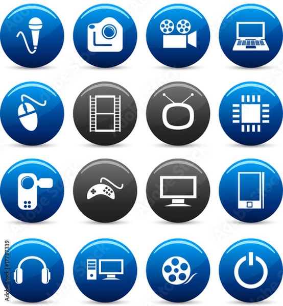 Fototapeta Multimedia icon set. Vector illustration.