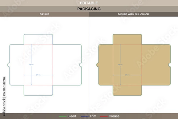 Obraz Closed folder dieline developed through precise vector setup improving printing clarity packaging form structured die line mapping keeps corners tight maintaining closure fit