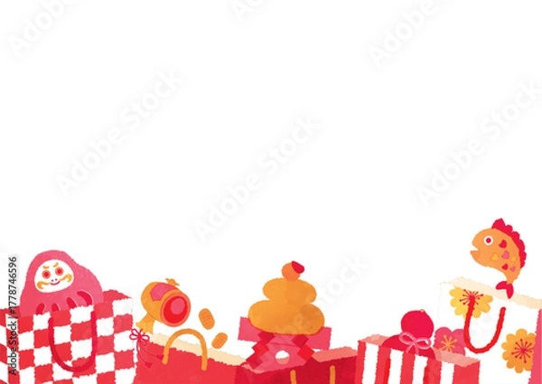 Obraz 初売りの福袋デザインテンプレート