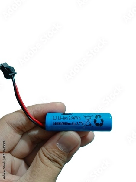 Obraz Left Hand Holding Lithium Ion Battery