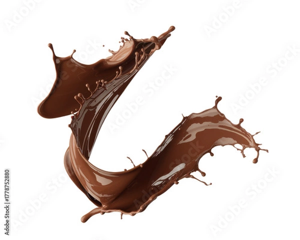 Fototapeta chocolate splash on white background