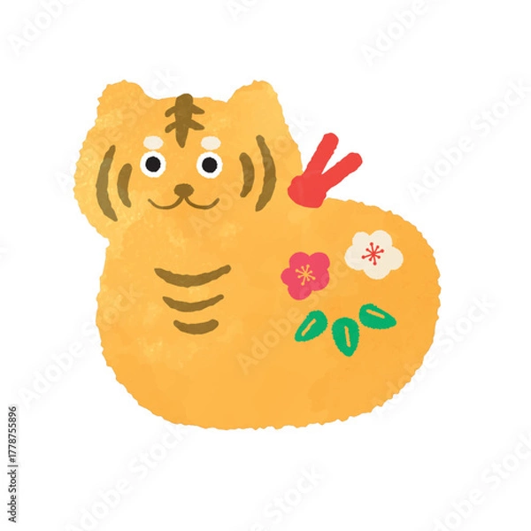 Obraz 寅年の置物のイラスト　水彩タッチ　