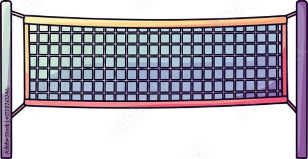 Obraz game divider vivid illustrated net awaiting playful competition and summer fun, isolated on transparent background