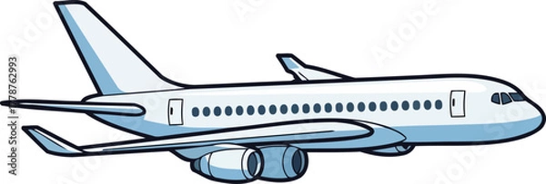 Obraz whimsical skyward journey a friendly cartoon airplane soars for global adventures, isolated on transparent background